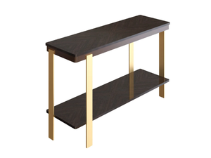 ZEUS - Rectangular solid wood console table with shelving _ Guerra Vanni